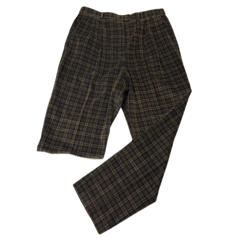 Talbots Women’s Brown Plaid Straight Leg Pants Size 12